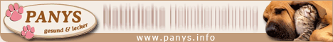 Hier siehst du das Logo unseres Futtermittel-Herstrllers, der Firma "Panys" (Online-Handel aus Deutschland.